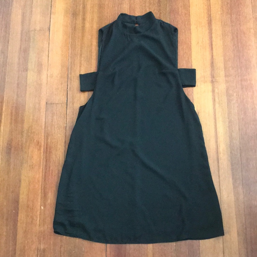 Black semi formal dress with cutouts